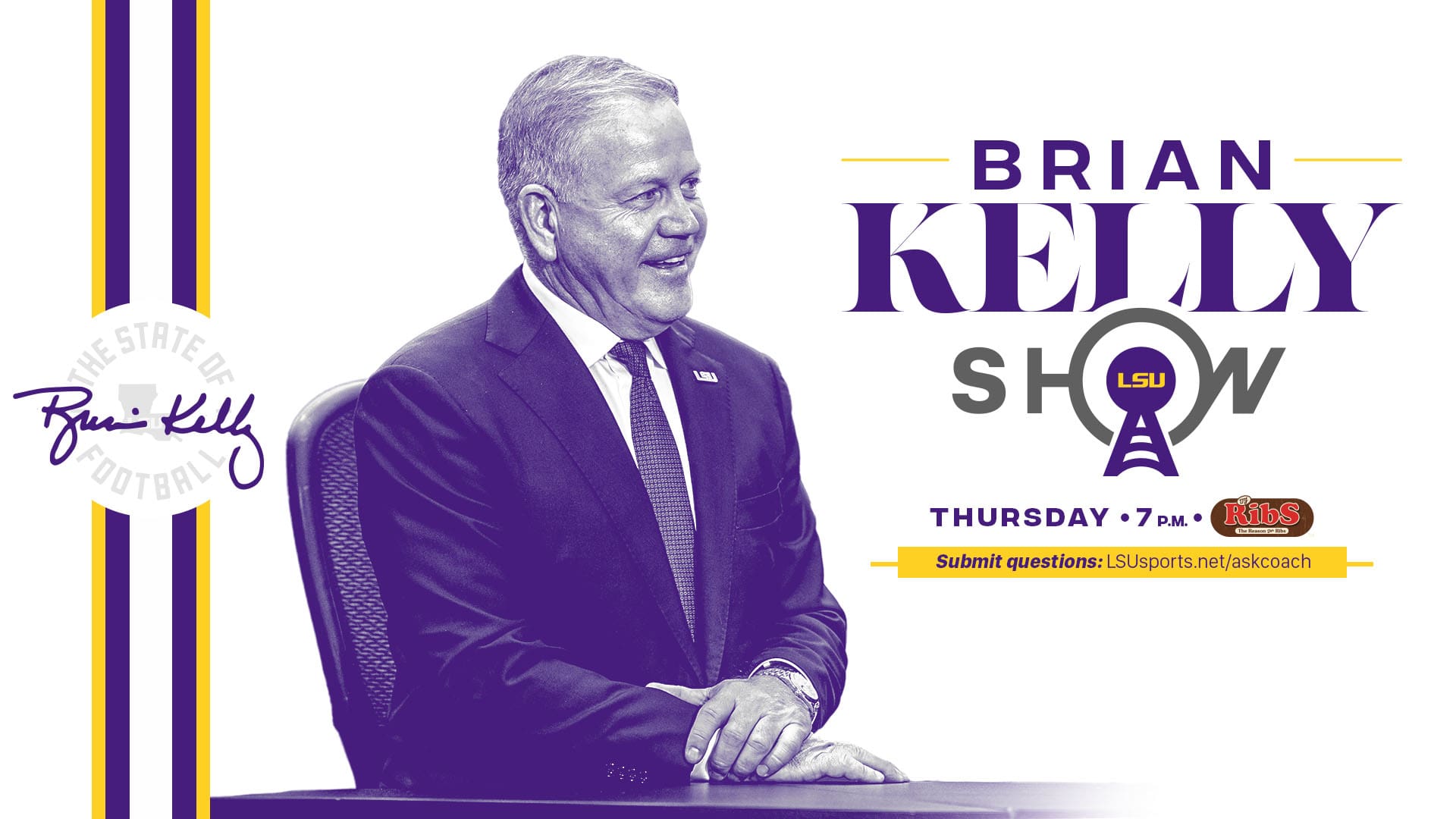 LSU Head Coach Brian Kelly Debuts Radio Show