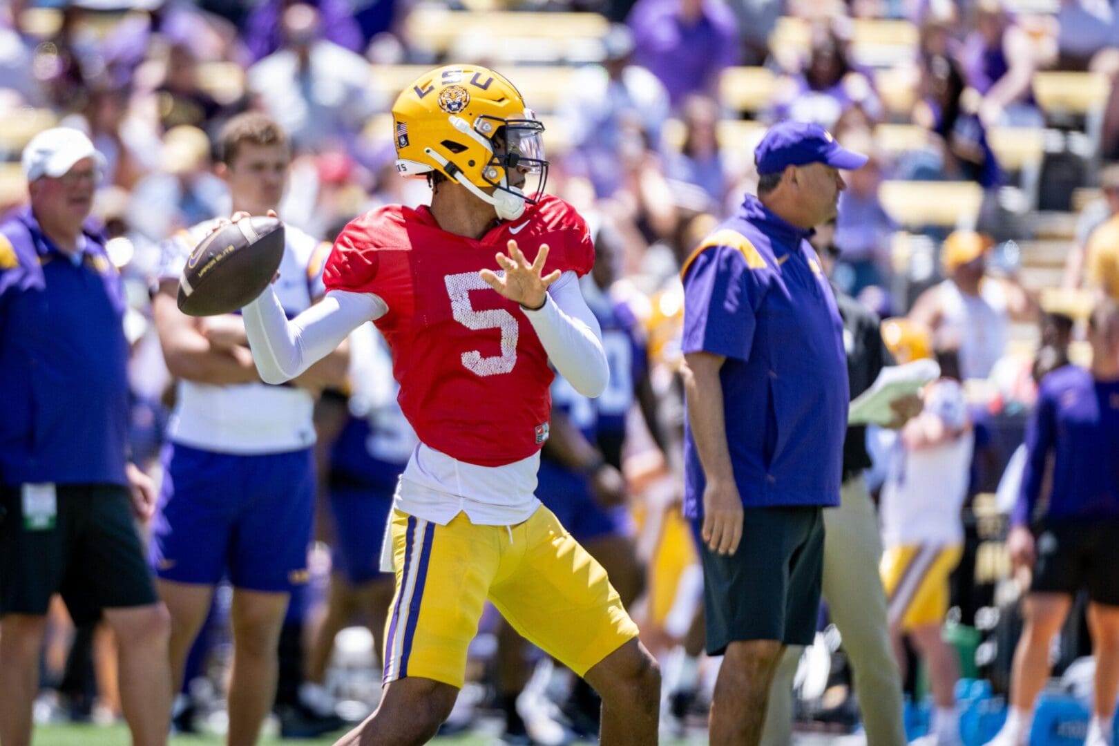 LSU OC Mike Denbrock’s Offense Making Progress Through Fall Camp