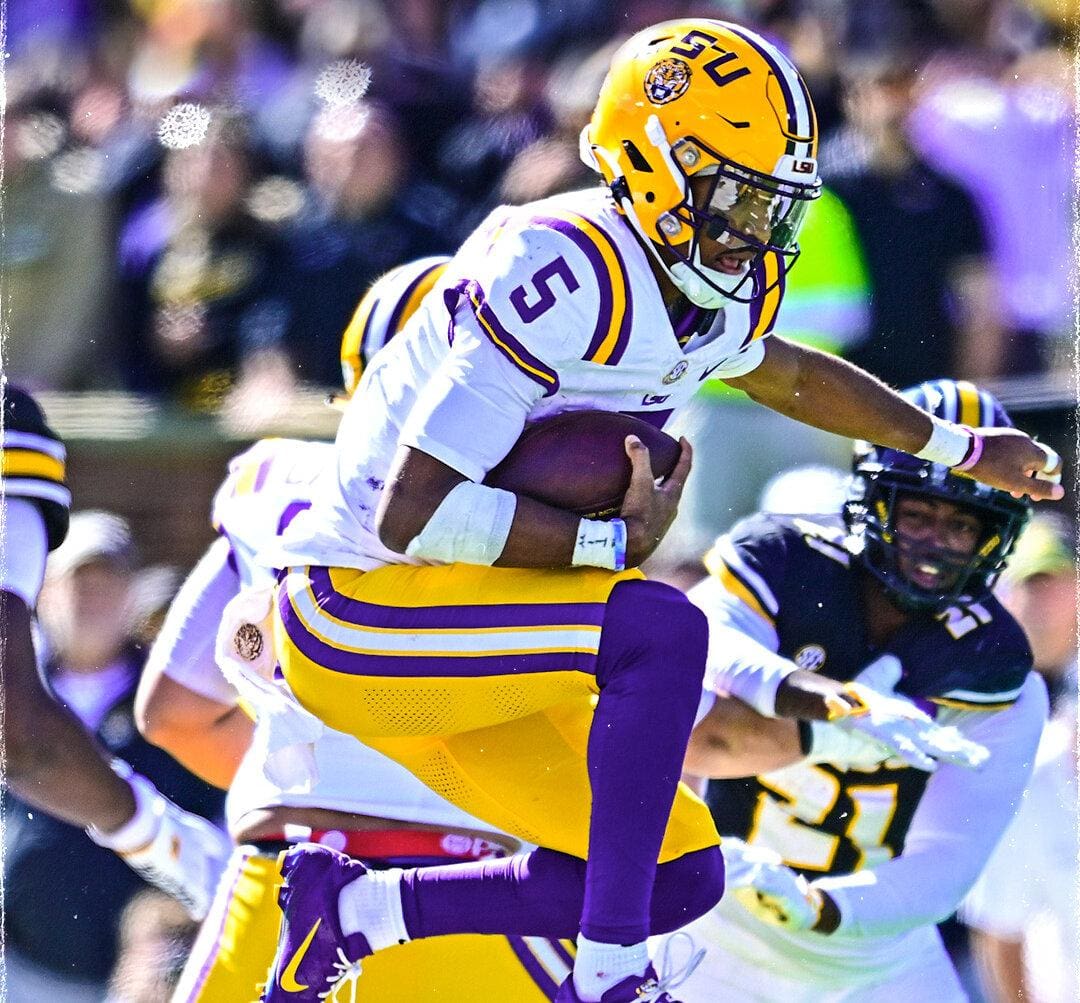 Hurts So Good! Jayden Daniels’ Toughness Shines in LSU’s 49-39 Win Over Missouri