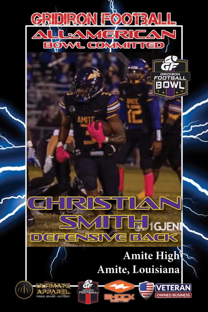 BREAKING NEWS: Amite High School (La.) RB Christian Smith is committed to play in the 2023 Gridiron Football All-American Bowl