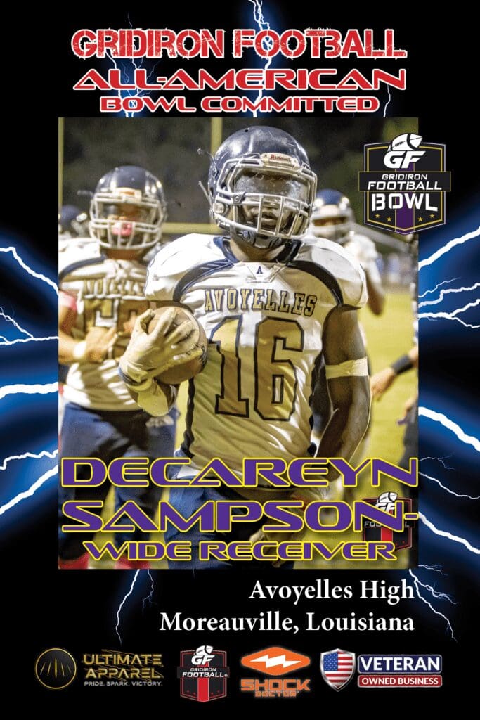 Football player Decareyn Sampson, wide receiver.