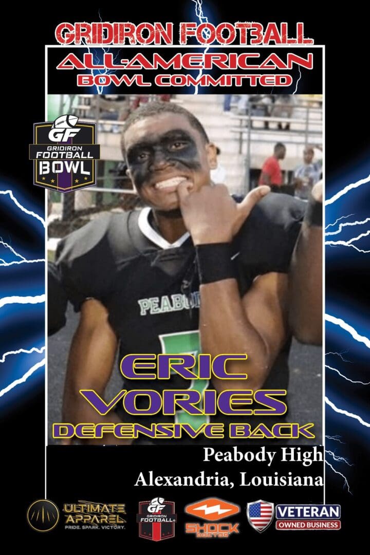 BREAKING NEWS: Peabody High School (Alexandria, La.) DB Eric Vories commits to 2023 Gridiron Football All-American Bowl!