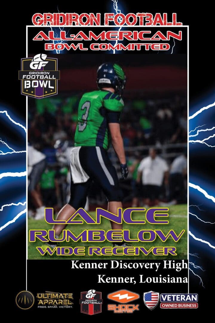 Football player Lance Rumbelow, wide receiver.