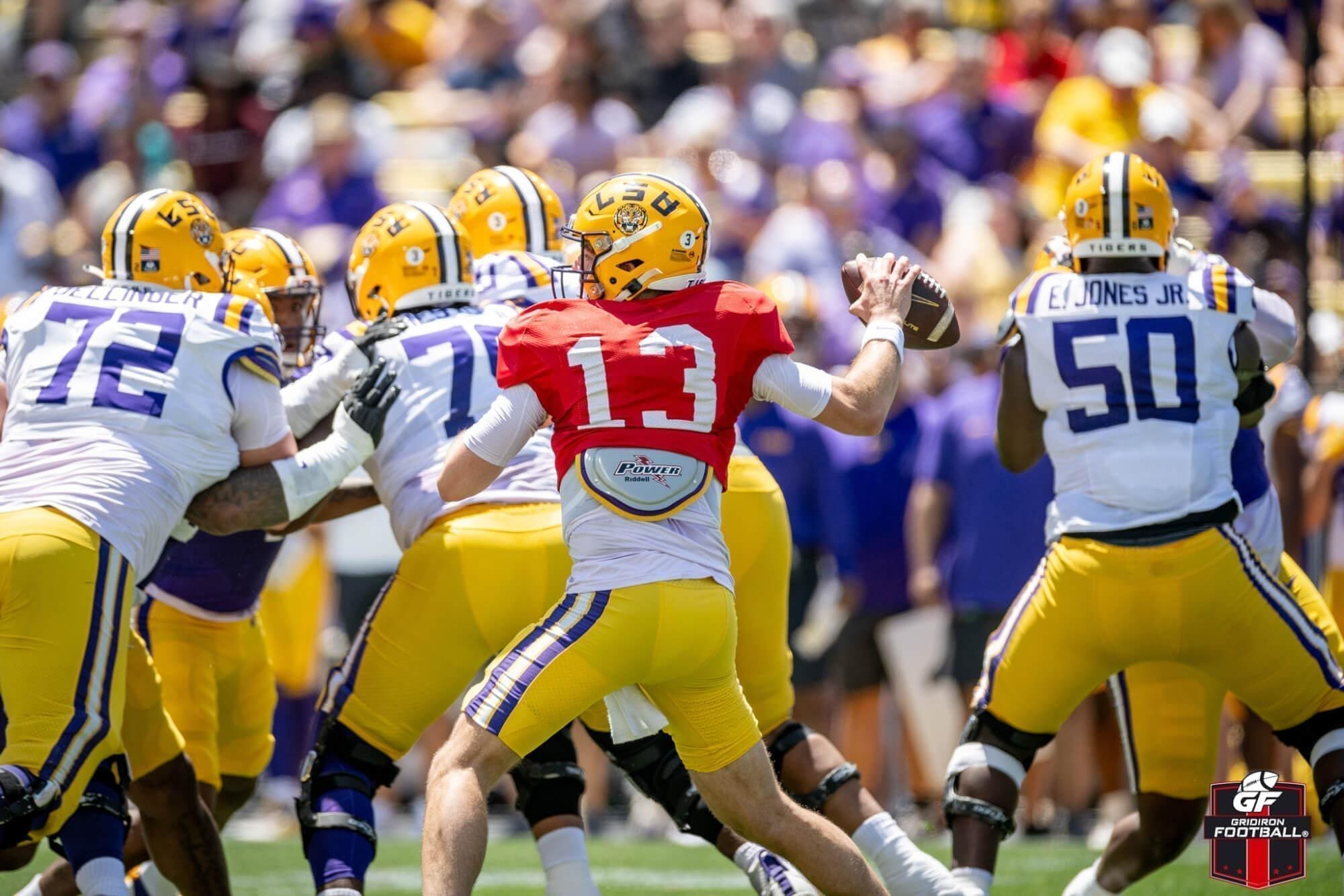 Garrett Nussmeier, First Team Offense Shines While Young Defensive Players Elevate Their Stock in Spring Game