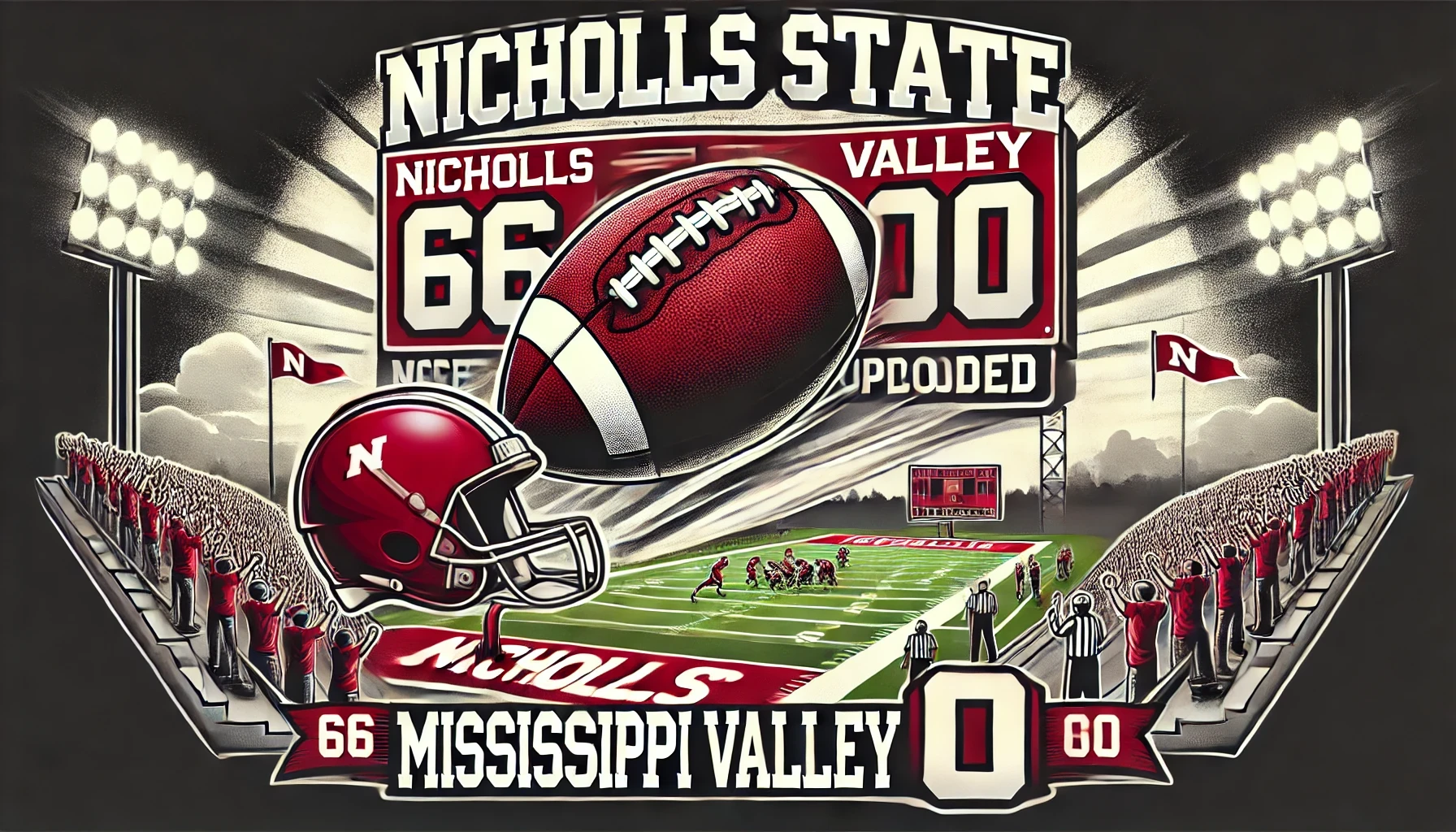Nicholls Football Team Dominates Mississippi Valley State in a Stunning 66-0 Victory