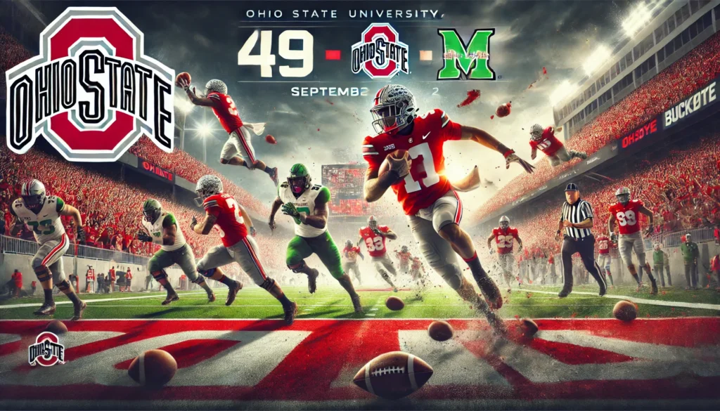 Ohio State Dominates Marshall in Convincing 49-14 Victory: A Showcase of Power and Precision at Ohio Stadium