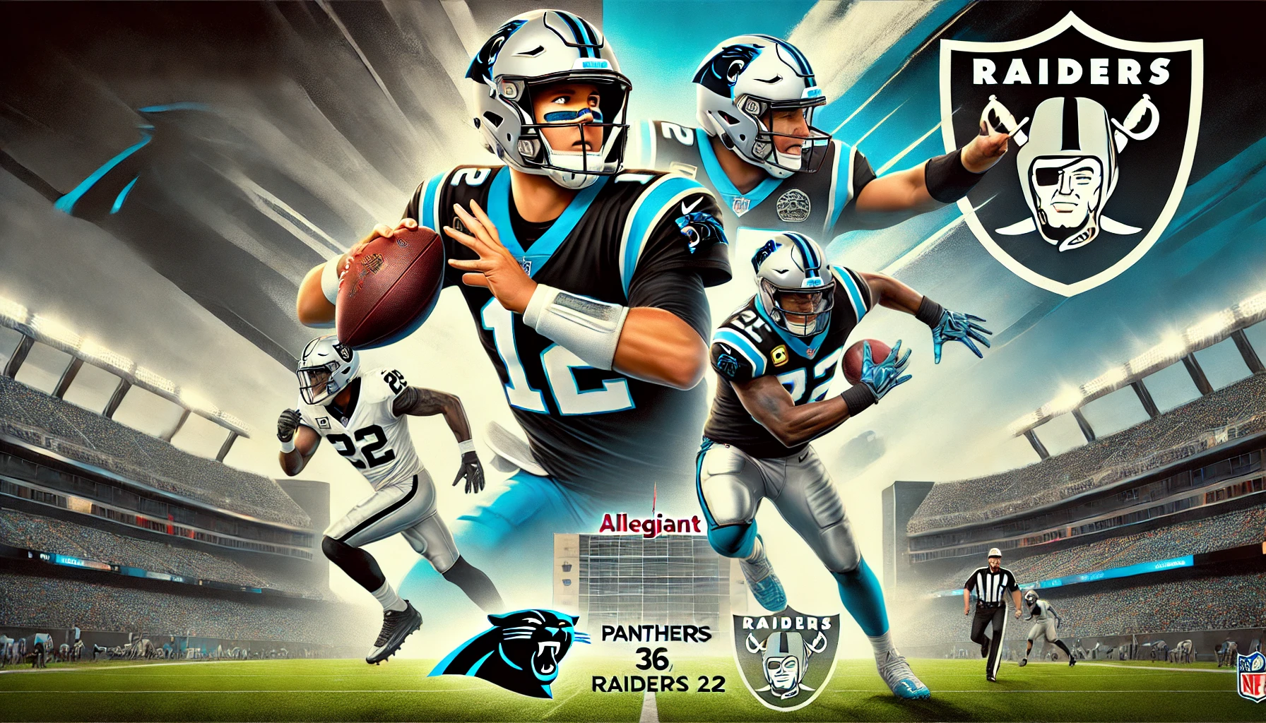 Panthers Dominate in Las Vegas: Hubbard and Dalton Shine in Commanding 36-22 Victory Over Raiders