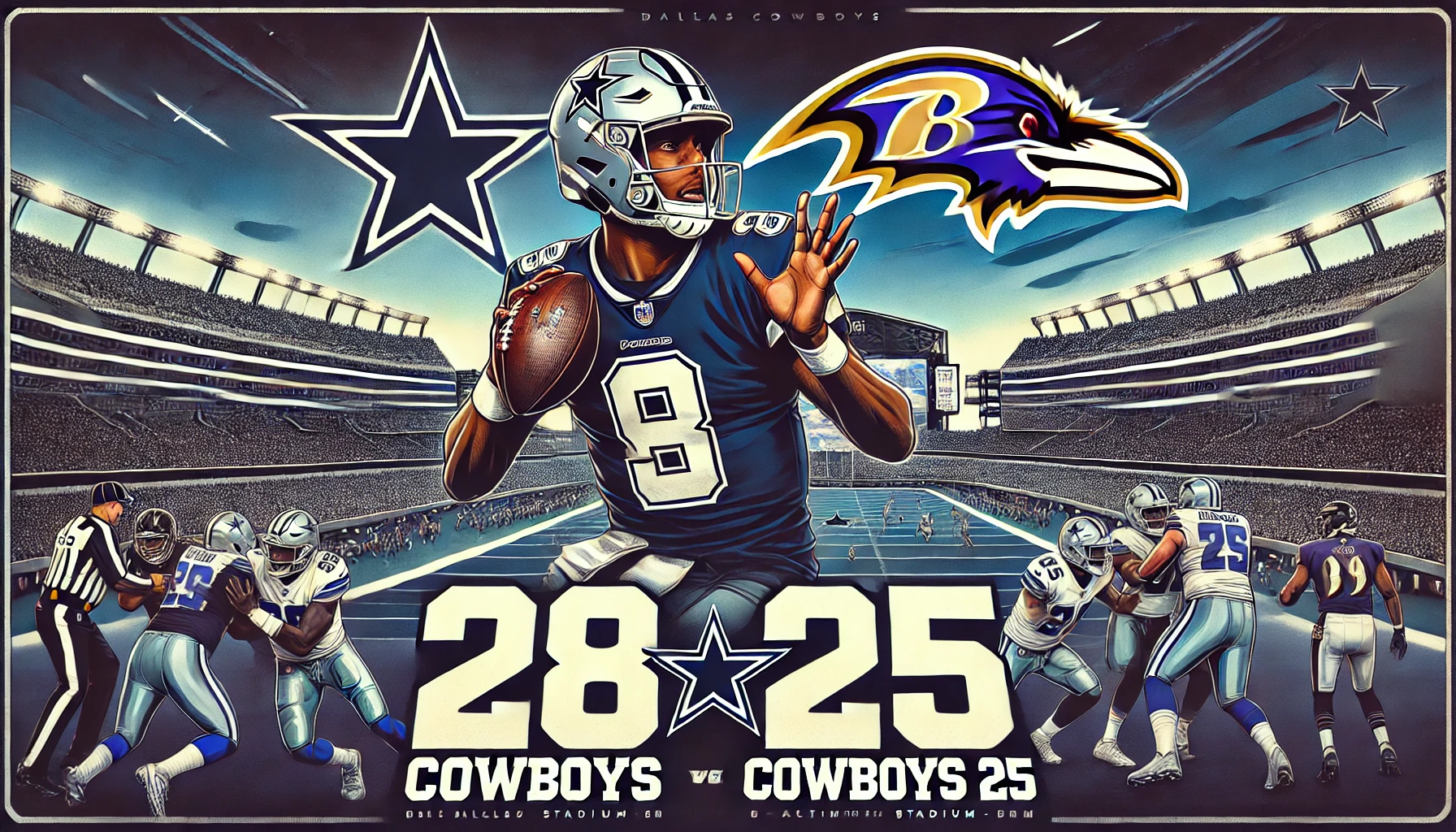 Cowboys’ Furious Fourth-Quarter Rally Falls Short in 28-25 Loss to Ravens
