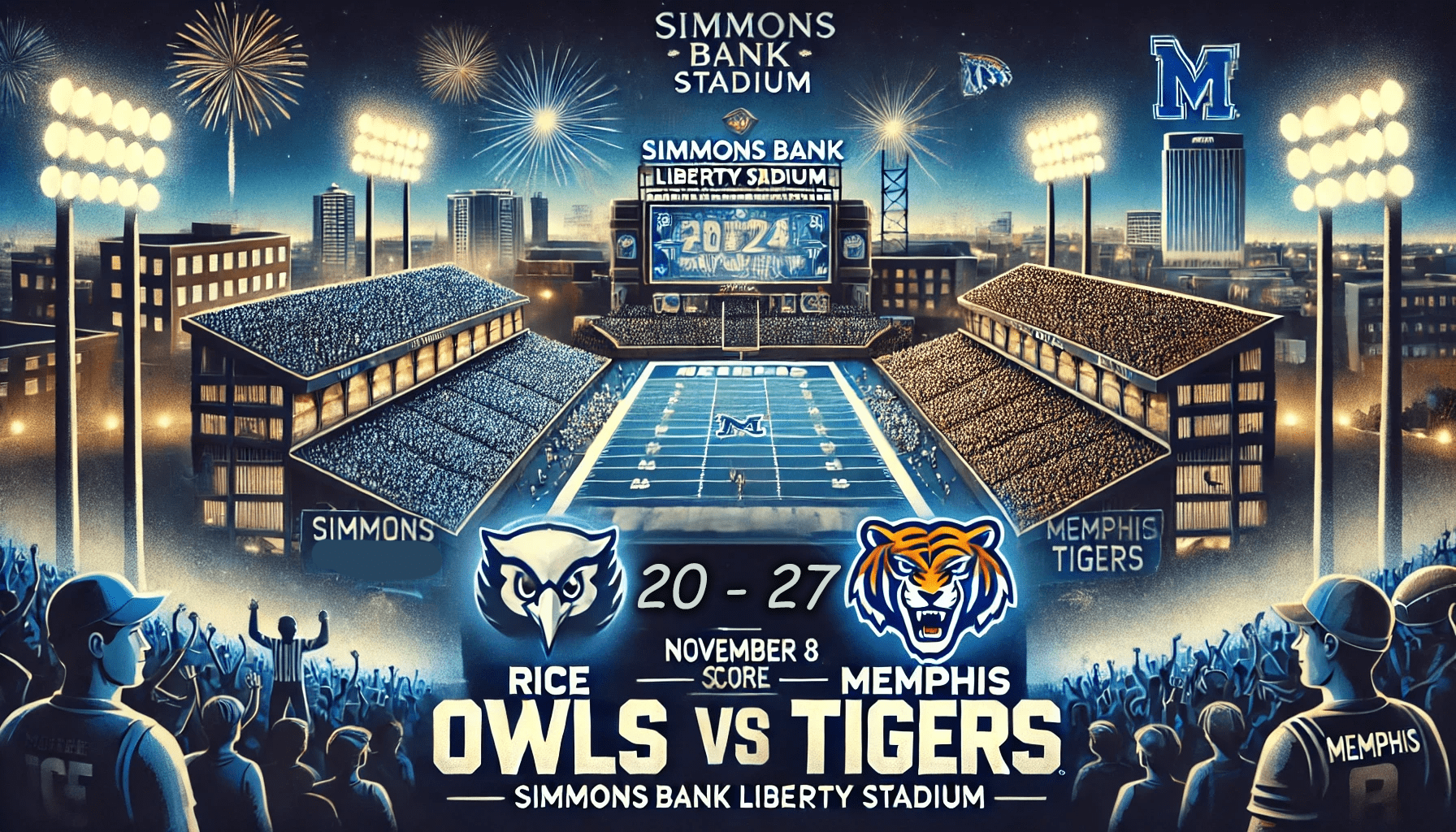 Rice University Battles Memphis in Close Game at Simmons Bank Liberty Stadium
