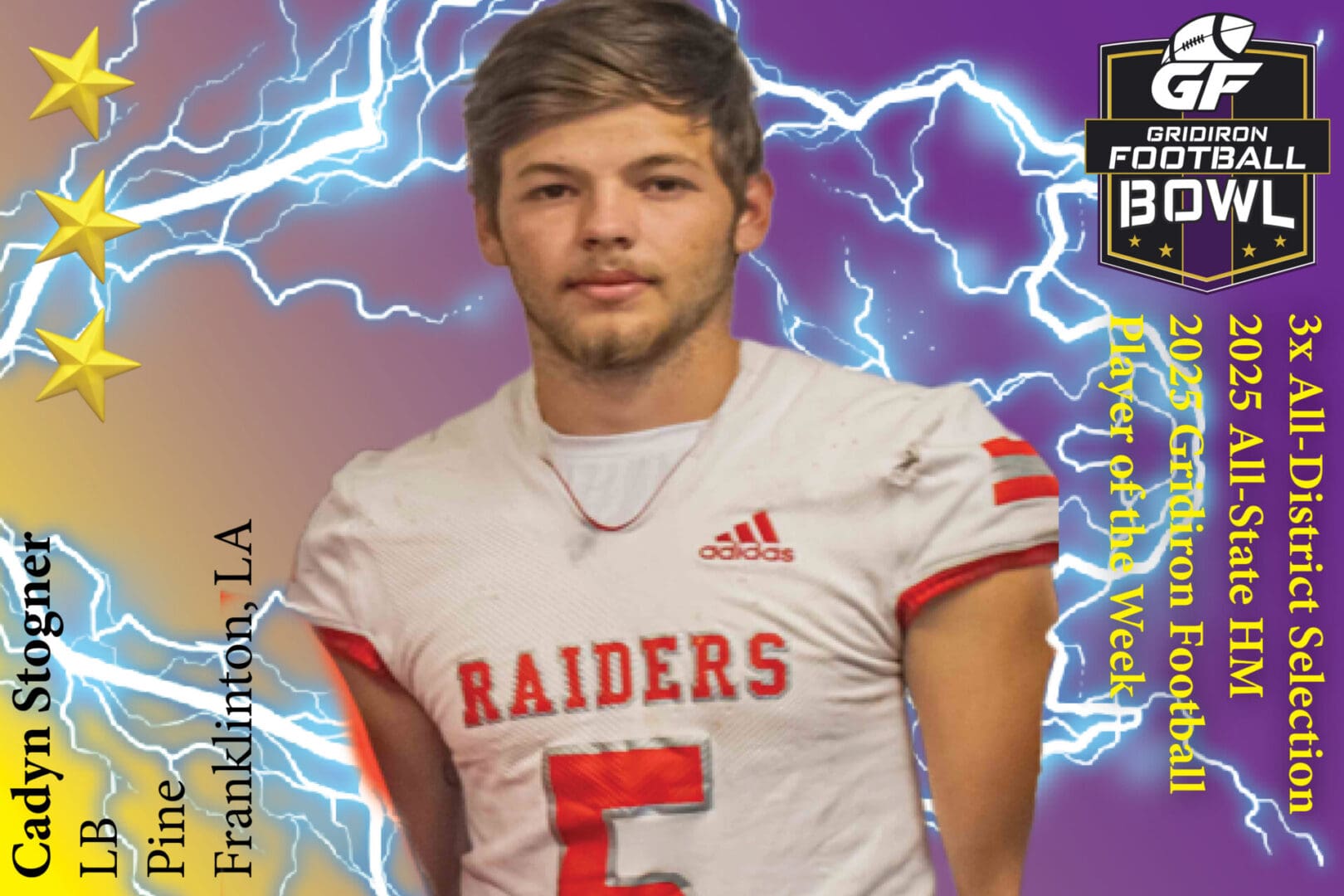 BREAKING NEWS: Pine High School (Franklinton, LA) OLB Cadyn Stogner Commits To 2025 Gridiron Football All-American Bowl Game