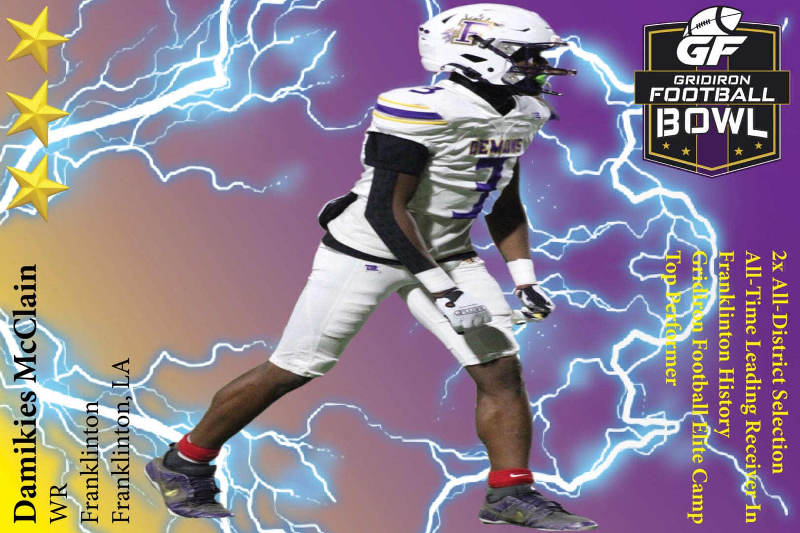 BREAKING NEWS: Franklinton High School (Franklinton, LA) WR Damikies McClain Commits To 2025 Gridiron Football All-American Bowl Game