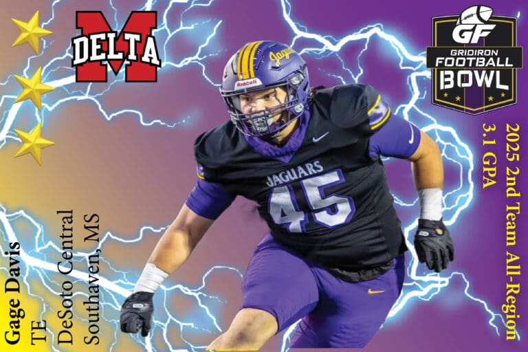BREAKING NEWS: DeSoto Central High School (Southaven, MS) TE Matthew “Gage” Davis Commits To 2025 Gridiron Football All-American Bowl Game