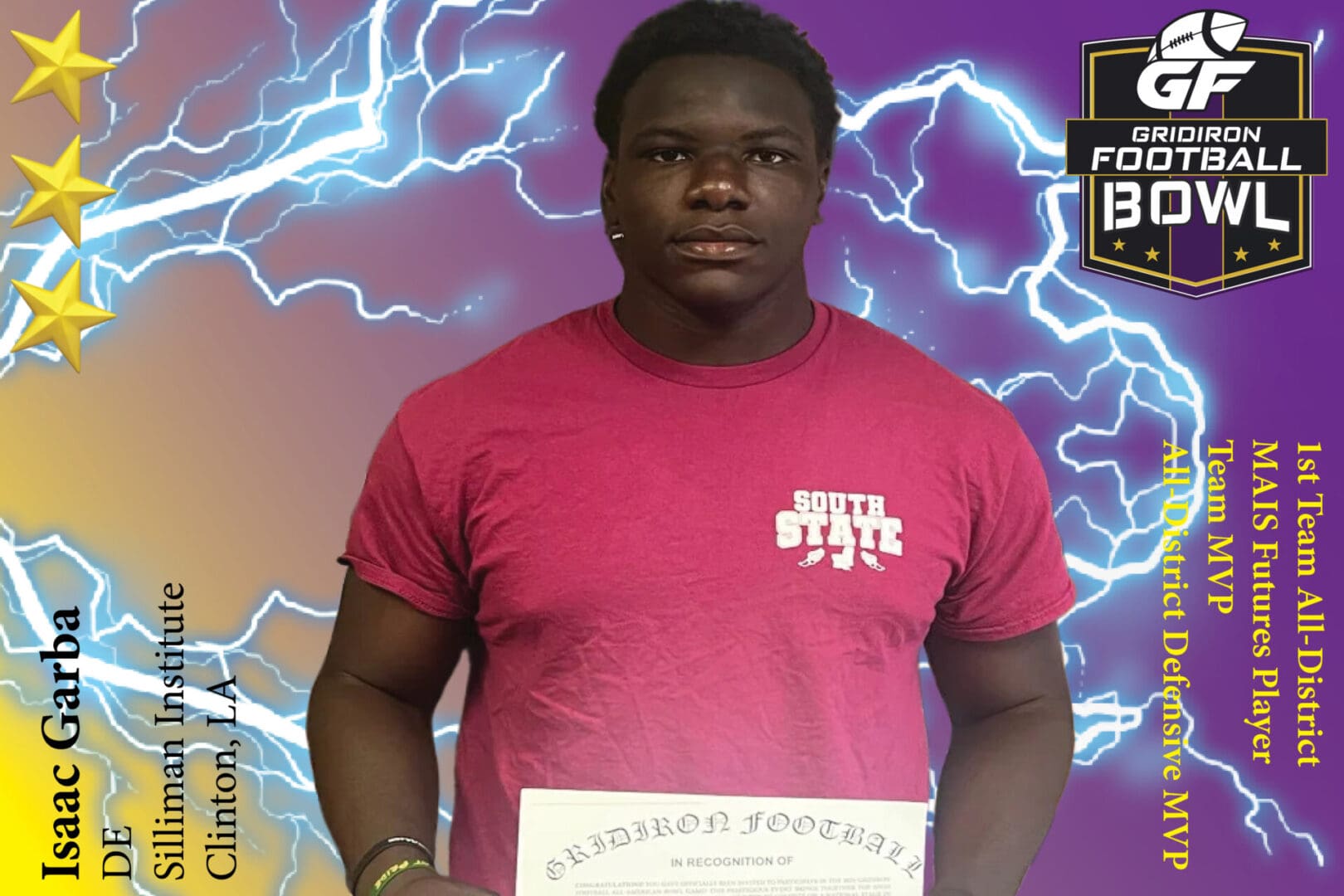 BREAKING NEWS: Silliman High School (Clinton, LA) DE Isaac Garba Commits To 2025 Gridiron Football All-American Bowl Game!