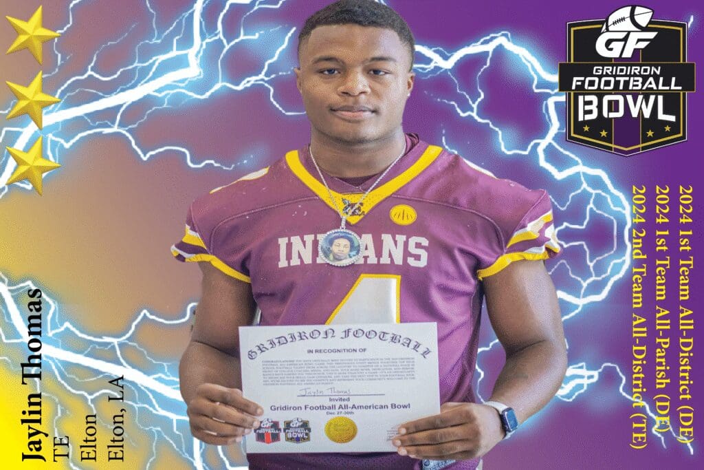 BREAKING NEWS: Elton High School (Elton, LA) TE Jaylin Thomas Commits To 2025 Gridiron Football All-American Bowl Game!