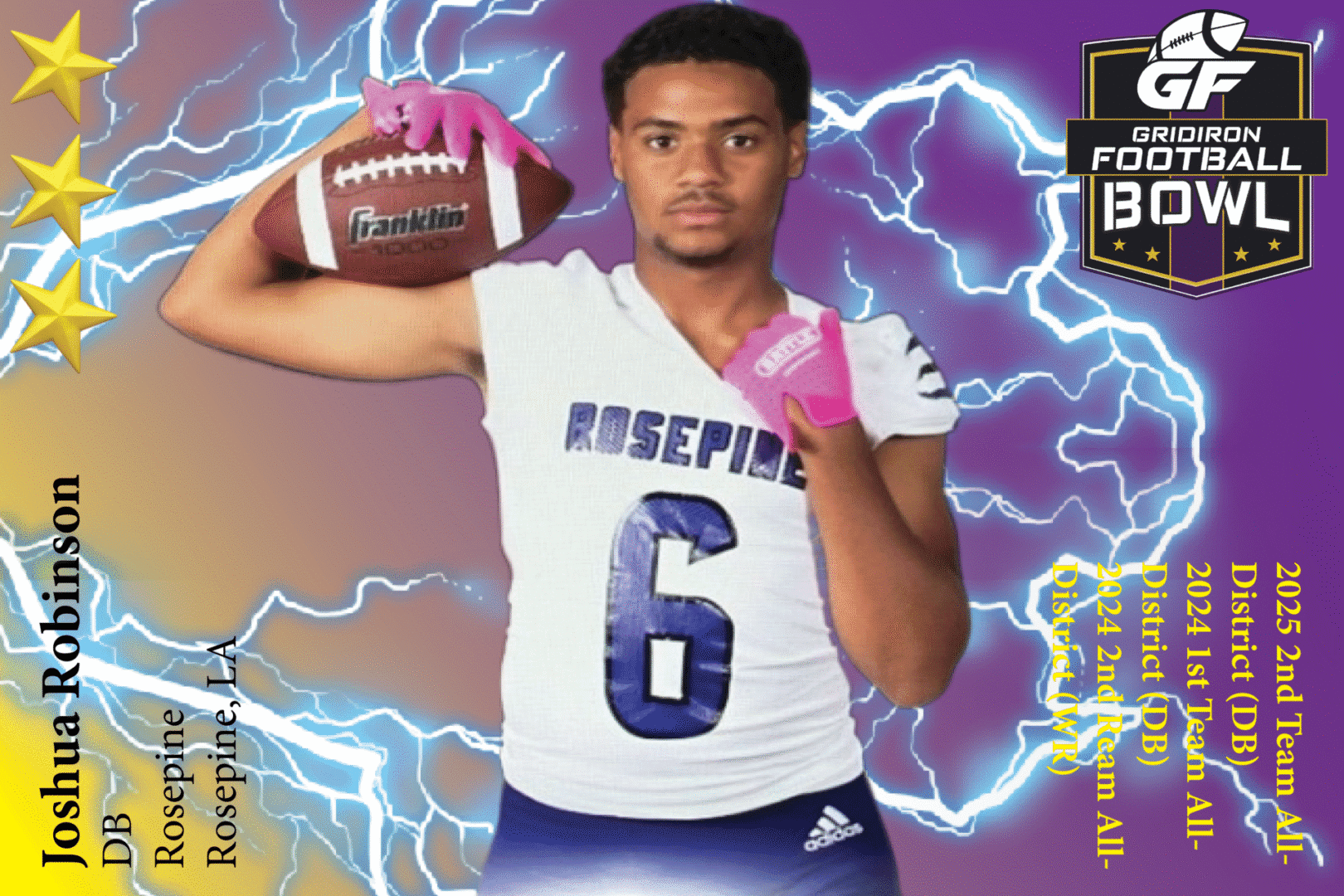 BREAKING NEWS: Rosepine High School (Rosepine, LA) DB Joshua Robinson Commits To 2025 Gridiron Football All-American Bowl Game!