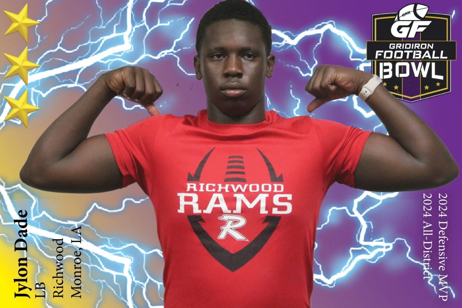 BREAKING NEWS: Richwood High School (Monroe, LA) LB Jylon Dade Commits To 2025 Gridiron Football All-American Bowl Game!