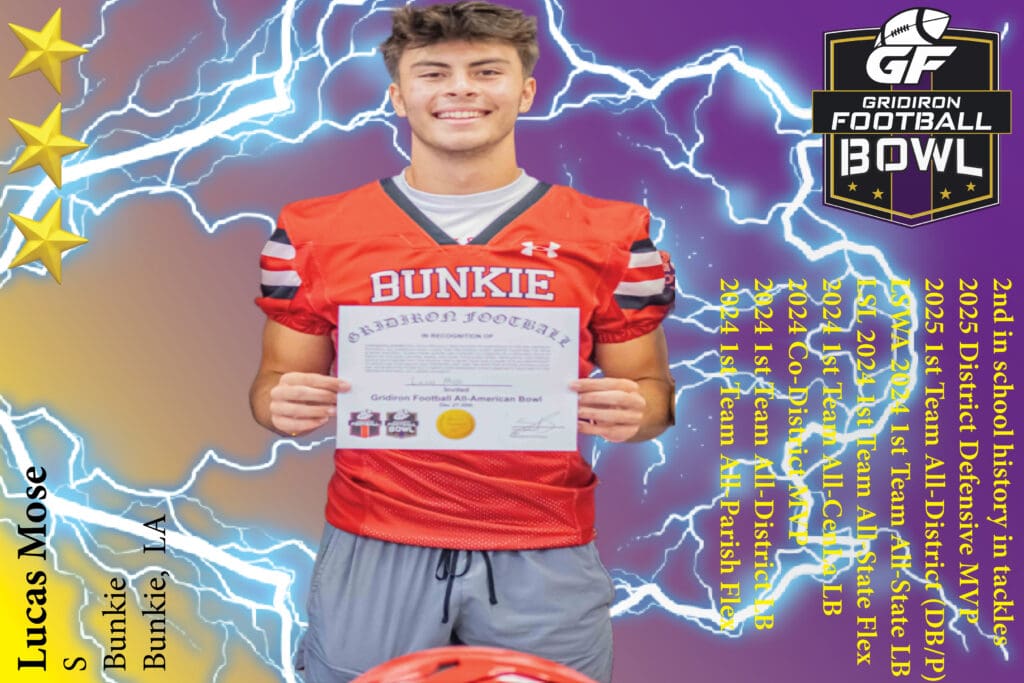 BREAKING NEWS: Bunkie High School (Bunkie, LA) S Lucas Mose Commits To 2025 Gridiron Football All-American Bowl Game