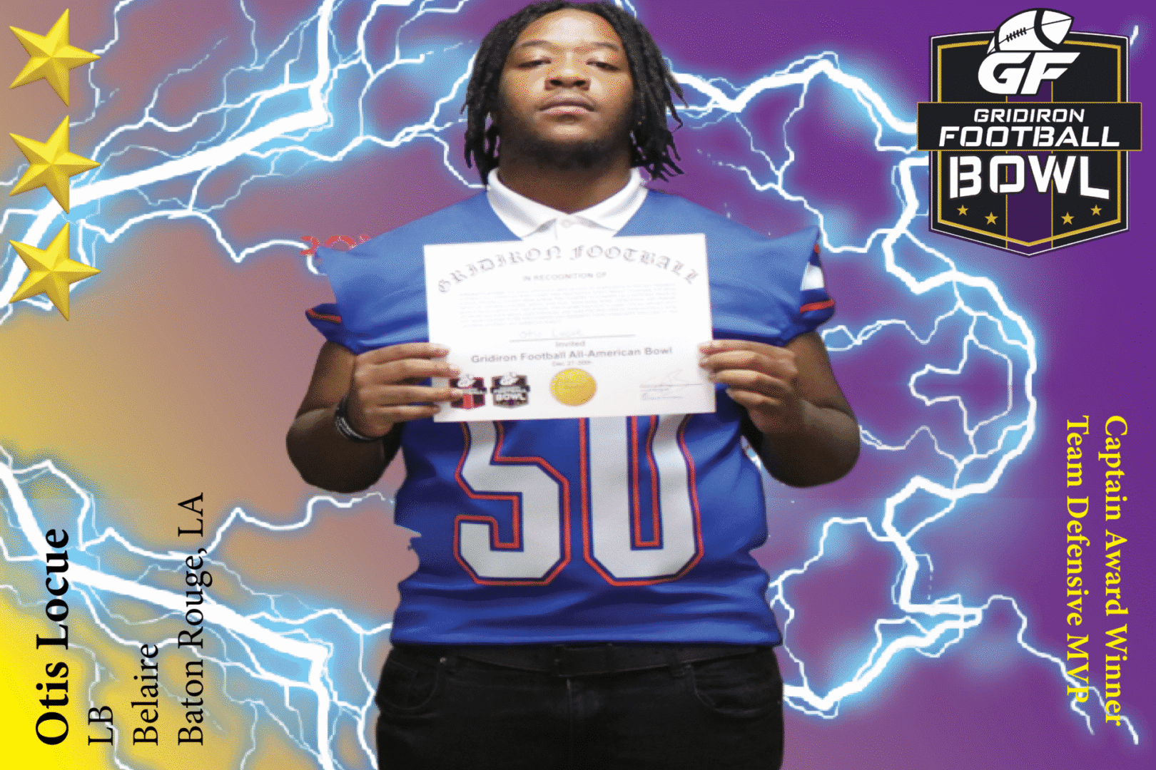 BREAKING NEWS: Belaire High School (Baton Rouge, LA) LB Otis Locue Commits To 2025 Gridiron Football All-American Bowl Game!