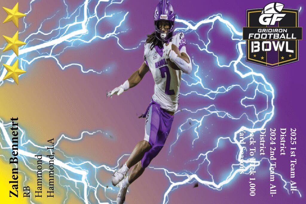 BREAKING NEWS: Hammond High School (Hammond, LA) RB Zalen Bennett Commits To 2025 Gridiron Football All-American Bowl Game!
