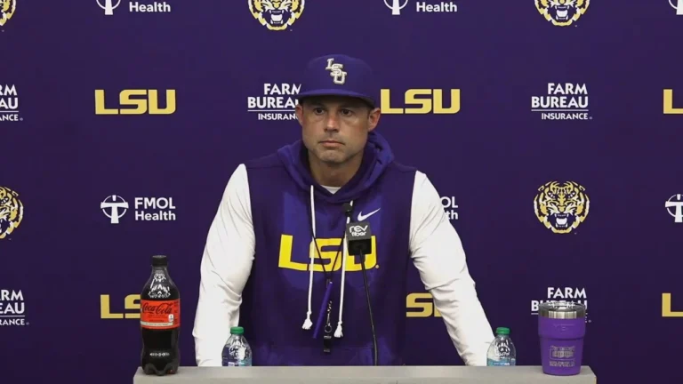 LSU Defensive Coordinator Blake Baker Gives Updates During Fall Camp